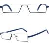 Metal Anti-Blue Light Reading Glasses Men Half Frame Prescription Eyeglasses Male Eyewear With Case +1.0 1.5 2.0 2.5 3.0 3.5 4.0