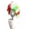 Red White Green Tricolor Mohawk Rock Spiky Wig Fluffy Upward Dynamic Layered Synthetic Party Cosplay