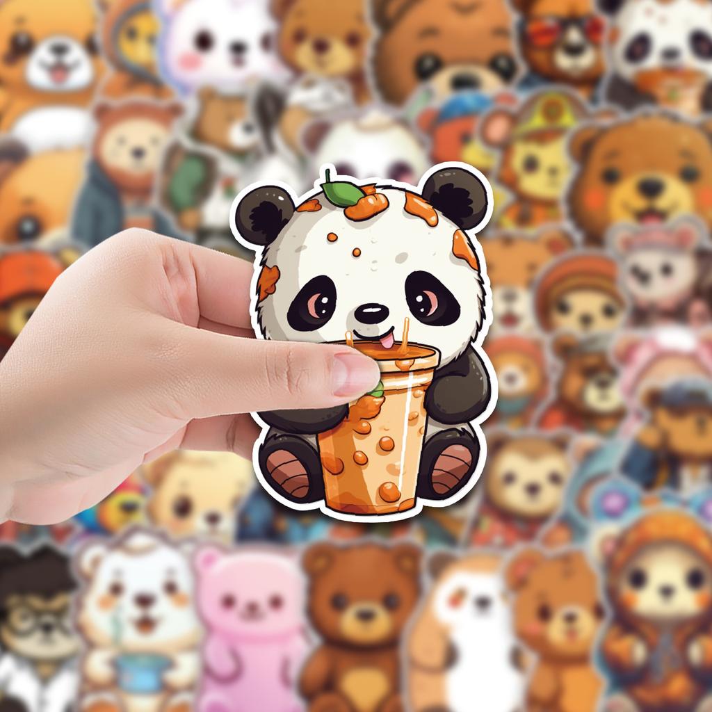 50 Cartoons This Little Bear Doodle Sticker Skateboard Suitcase Refrigerator Decoration Sticker Waterproof Creative Hand Note Sticker
