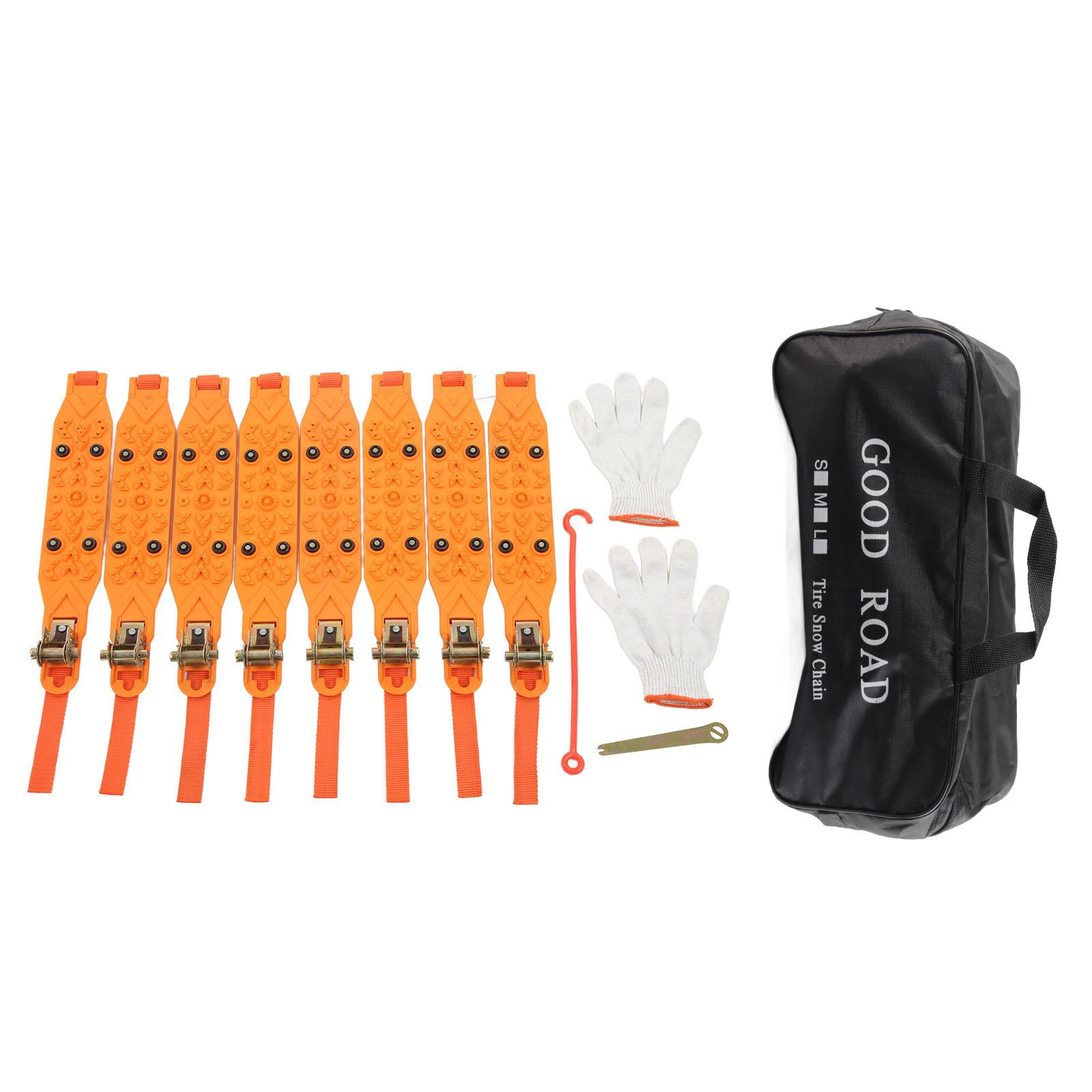 

8 шт. Цепи противоскольжения Желтые Противоскользящие Аварийные Цепи Тяги для шин 155мм-266мм Автомобиль Внедорожник Минивэн