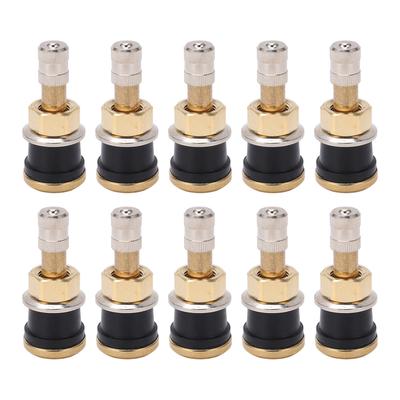 10 Pcs Brass Valve Stem TR501 High Strength Tubeless Truck Valve Stem for 0.625in Valve Holes