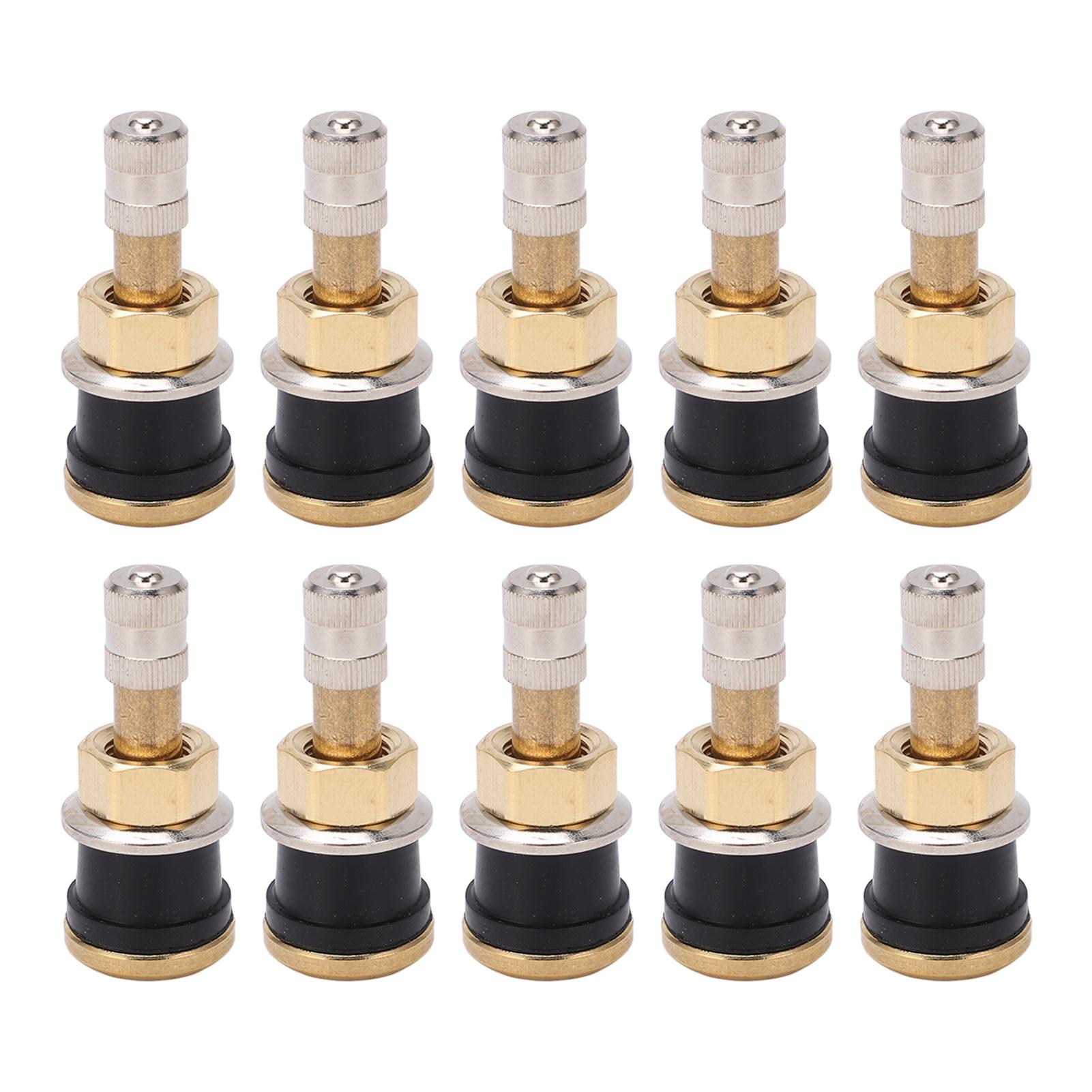 Kaisai Unisex 10 Pcs Brass Valve Stem Tr501 High Strength Tubeless Truck Valve Stem For 0.625In Valve Holes