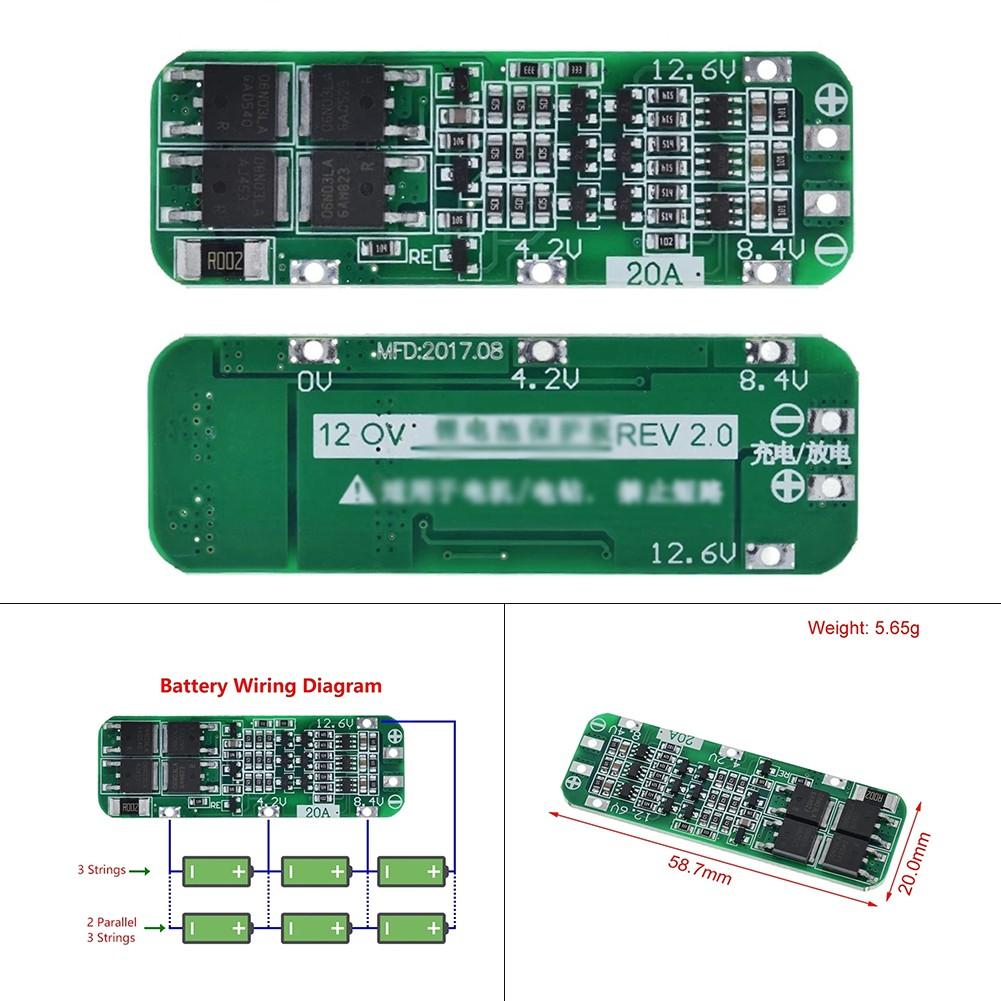 

Корисна плата захисту акумулятора Li-ion 12.6V 59x20x3.4mm