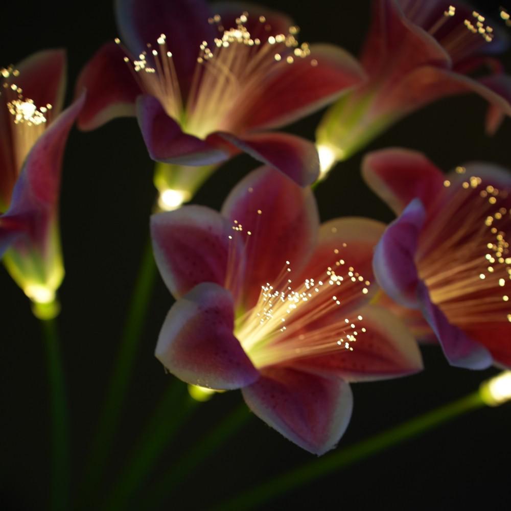 Solar-Powered Fiber Optic Lily Flower Lamp for Outdoor Landscape and Garden Decor