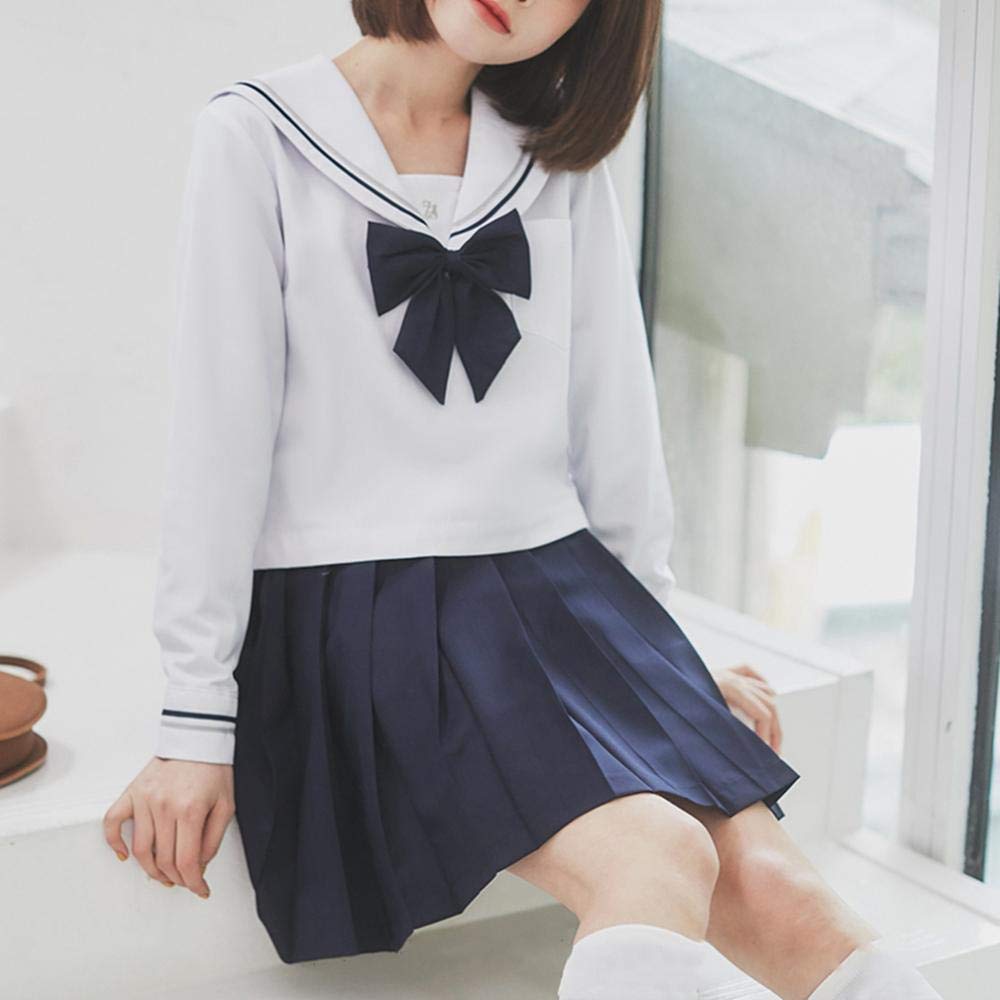 Aculldo Sailor Short Sleeve and Long School High School Girl JK Two Authentic Plus Size Sleeve Uniform, Sleeve, Girls' Uniform, Uniform, 3-Piece Set,