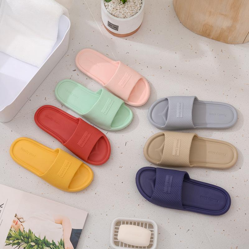 Household Couple Slide Slippers Non-Slip Soft Sole Indoor Bathroom Comfortable Lightweight Home Footwear for Men and Women