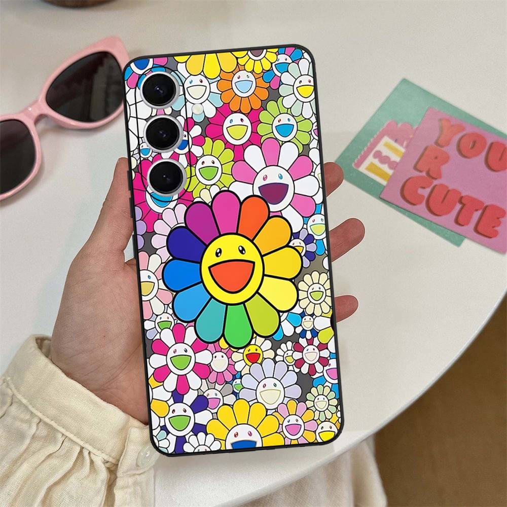 T-Takashi Flower M-Murakami Phone Case For Samsung S 24 Fe 25 Ultra Plus 20 Lite 21 30 22 23 24 22 Ultra 5G Fundas