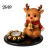 Xmas Living Room Decor Christmas Candle Holder, Cute Santa Claus/Snowman/Elf Boy/Gingerbread Tealight Resin Indoor Holiday Display Tabletop