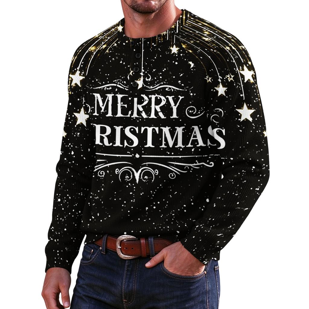 Men's Christmas Print Sweater for Holiday Party and Winter Wear