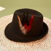 Dress Up Feather Decors Fedora Hat Fedora Hat Bucket Hat Retro Topper Hat  Costume Accessories