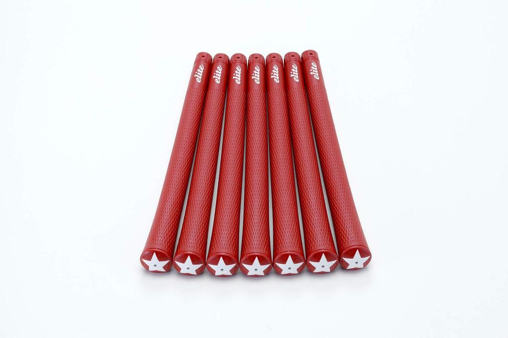 Elitegrips Golf Grips S48 STAR Set Classic Red with Back Line 7-piece