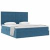 Storage Bed with Mattress Dark Blue 160 x 200 cm Velvet