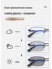 Color-Changing Bifocal Progressive Reading Glasses with Intelligent Zoom, Titanium Memory Frame, and Anti-Blue Light Protection