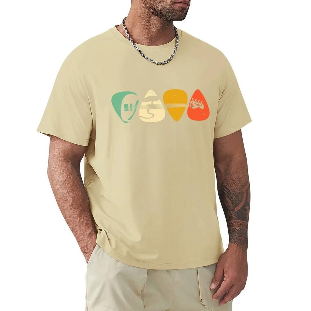 Bass Musician Gift EssentialAnime Clothes Design Guitar Picks Valentine Gift For Your Love Cotton Men T-Shirt