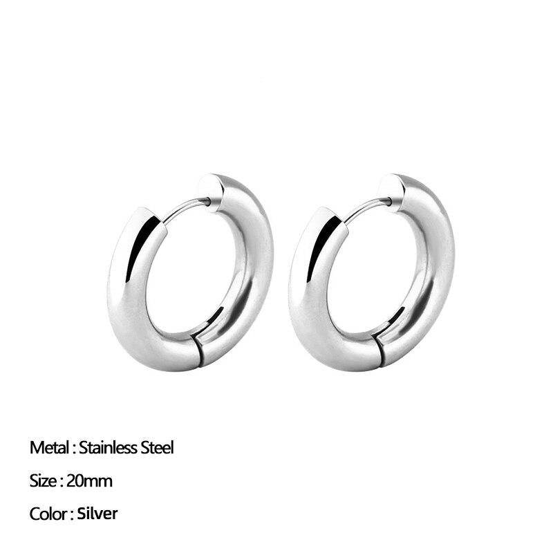 Classic Minimalist Stainless Steel Chunky Hoop Earrings Gold Color R Tone Color Huggie Circle Ear Women Rings Jewelry AccessoriesClassic Jewelry