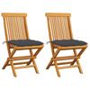 Day and Night - Day and Night Garden Chairs 2 Pcs Teak Wood and Anthracite Gray Cushions