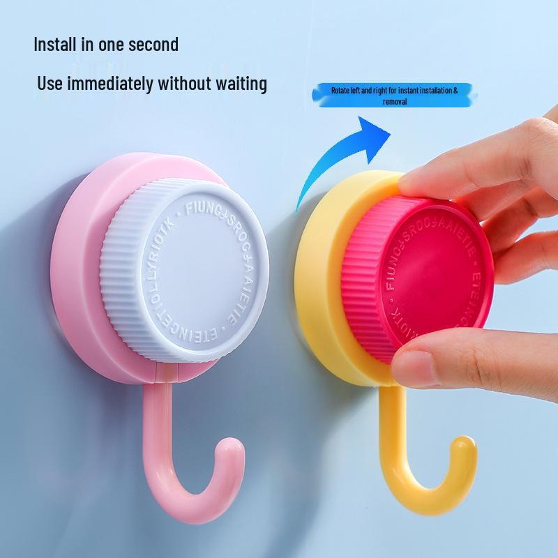 Strong Vacuum Suction Cup Hook - No Drill, Rotating Wall Adhesive for Bathroom & Kitchen