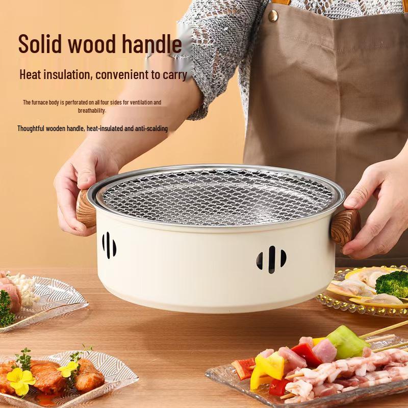 Portable Stainless Steel Charcoal Tea Boiling Stove for Outdoor Camping and Courtyard BBQs