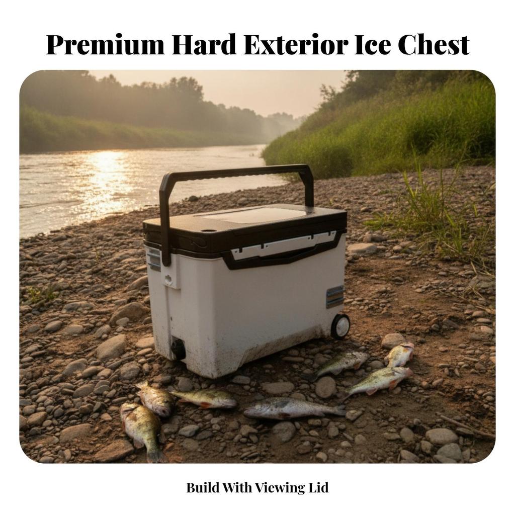 Fishing Box with Pull Rod Portable Wheels Rugged for Lake
