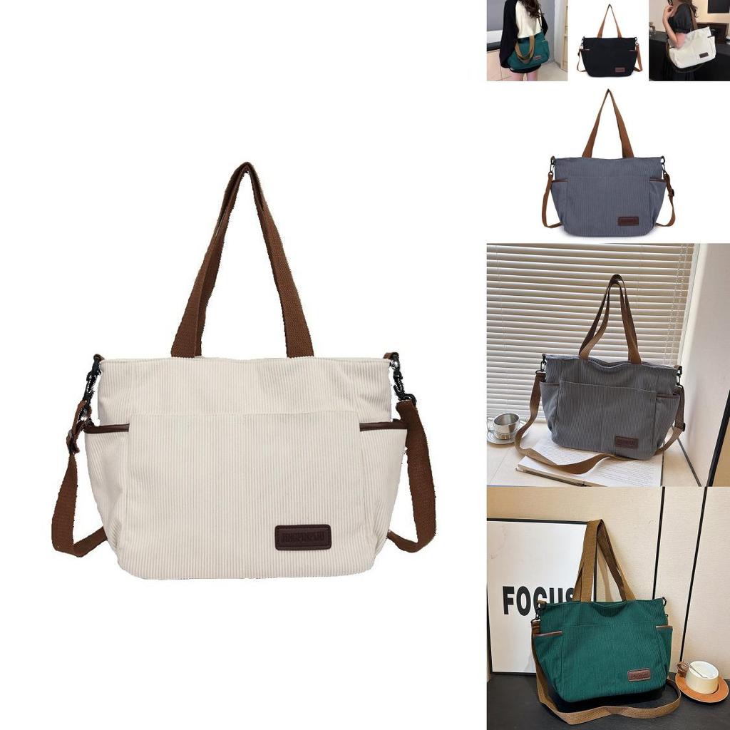 Spacious Canvas Shoulder Bag For Women In Stylish Minimalist Urban Design Ideal For Casual Travel