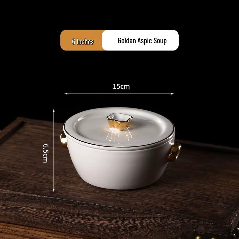 Chixing Pure White Ceramic Steaming Bowl with Lid