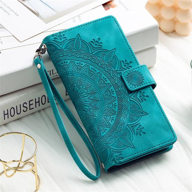 Embossing Wallet Case For Xiaomi Mi 14T 13 Ultra Lite 13T 12T 11T 10T Poco X5 F5 X3 F3 F4 C65 F6 M6 Pro Lanyard Leather Cover