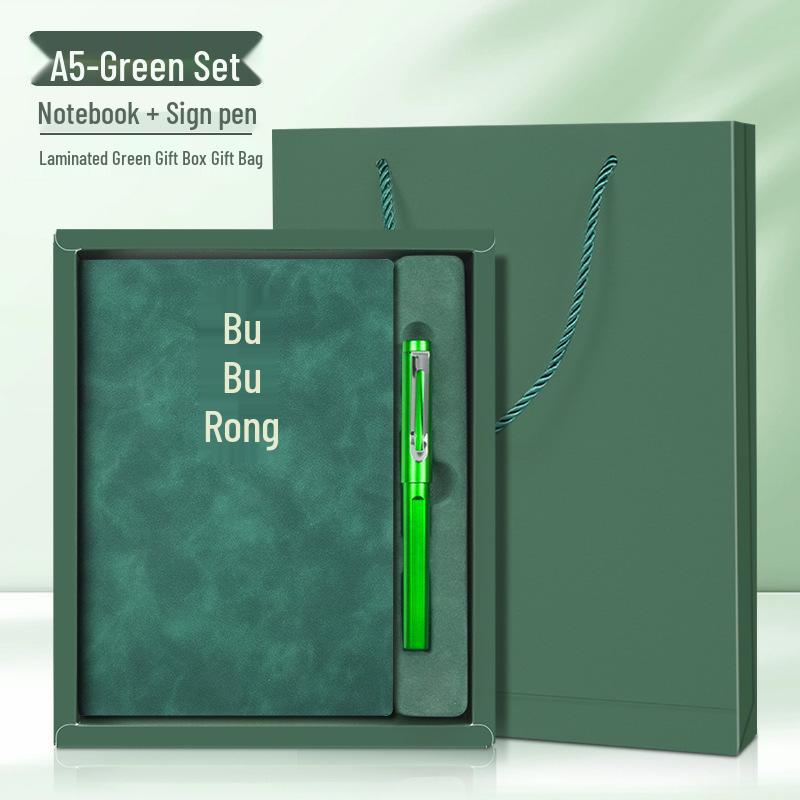 A5 Leather Business Notebook Gift Set with Custom Logo