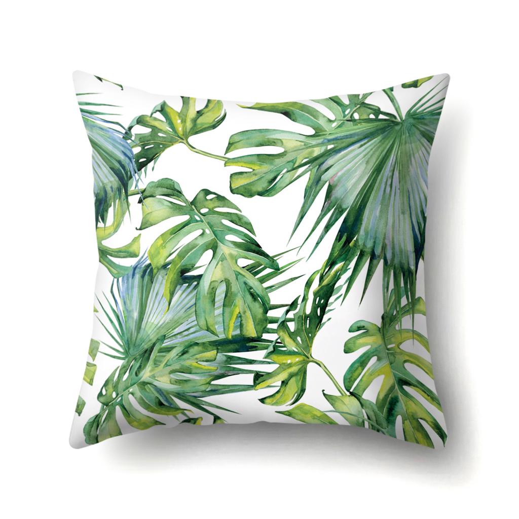 New Small and Fresh Green Leaves Polyester Pillow Case