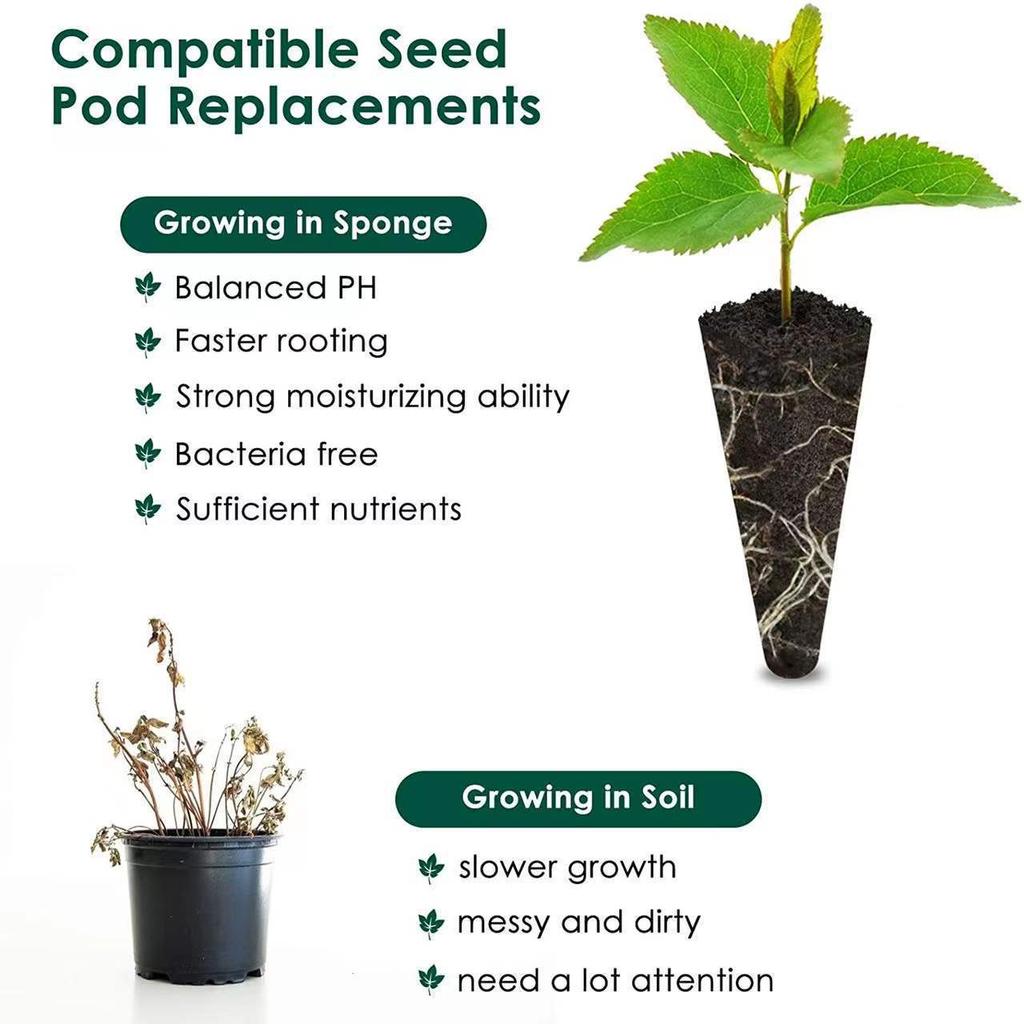 50PC Soilless Growing CharcoalBiochar SpongesFlower Growing SpongesReplacement Nutrient SoilPoly SoilSquare