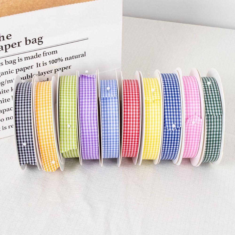 2CM Plaid Ribbon 50 Yard Korean Ribbons Creative Roll of Satin Ribbon Party Decoration