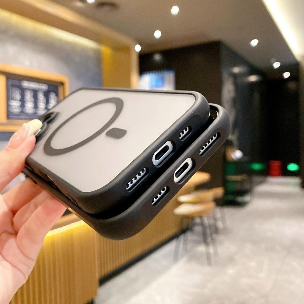 For iPhone 16 Pro Max Case Compatible with MagSafe TPU+PC Skin Touch Matte Phone Cover