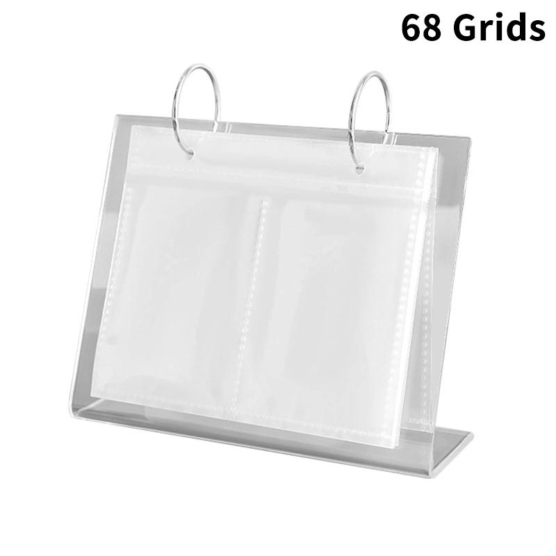 

34/68 ячеек Прозрачный ПС Настольный Книга для хранения ожерелий, серег, ювелирных изделий Украшения 3/5 дюймов Фотоальбом Брошюра Сумка для хранения 68 Grids