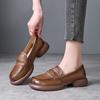 Spring new thick heel casual leather shoes women's soft surface rubber sole one pedal versatile small leather shoes women