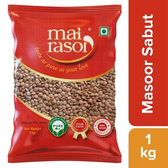 MAI RASOI Kali Masoor Whole/Sabut Unpolished 1Kg Pouch