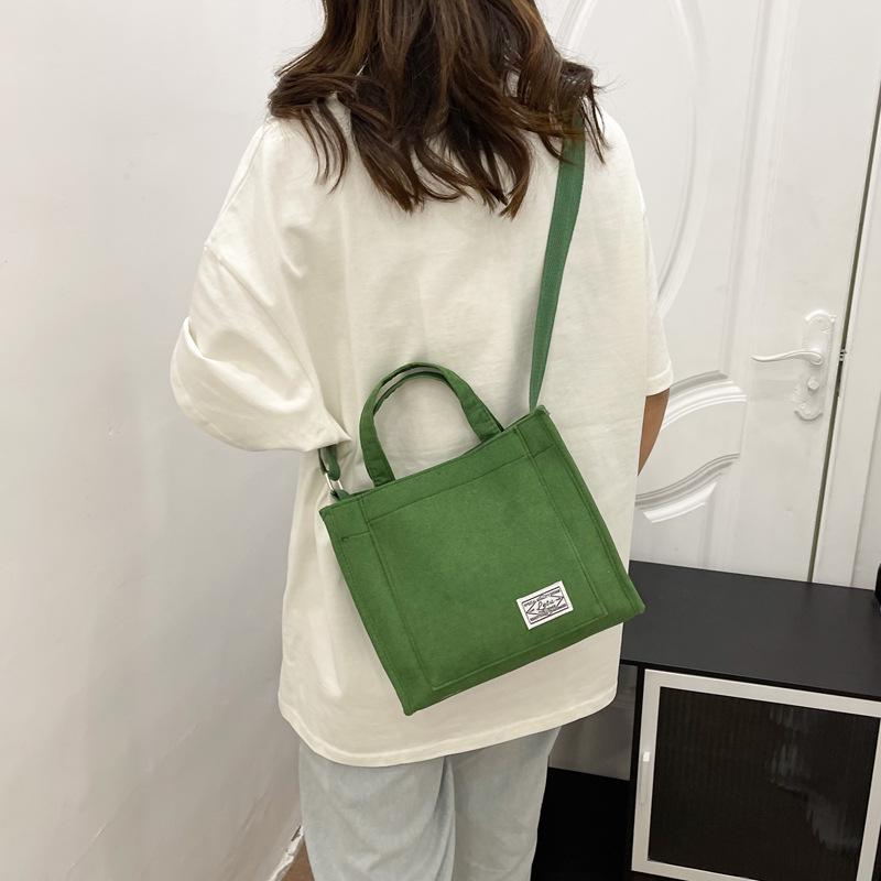 Damska 2023 Sztruksowa Mała Kwadratowa Torba na Ramię - Koreańska Torebka w Stylu Leśnym