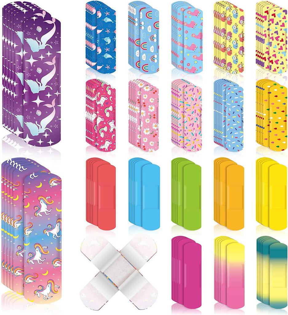 Waterproof Cartoon Band-Aids for Kids - Colorful, Breathable, Elastic Plasters
