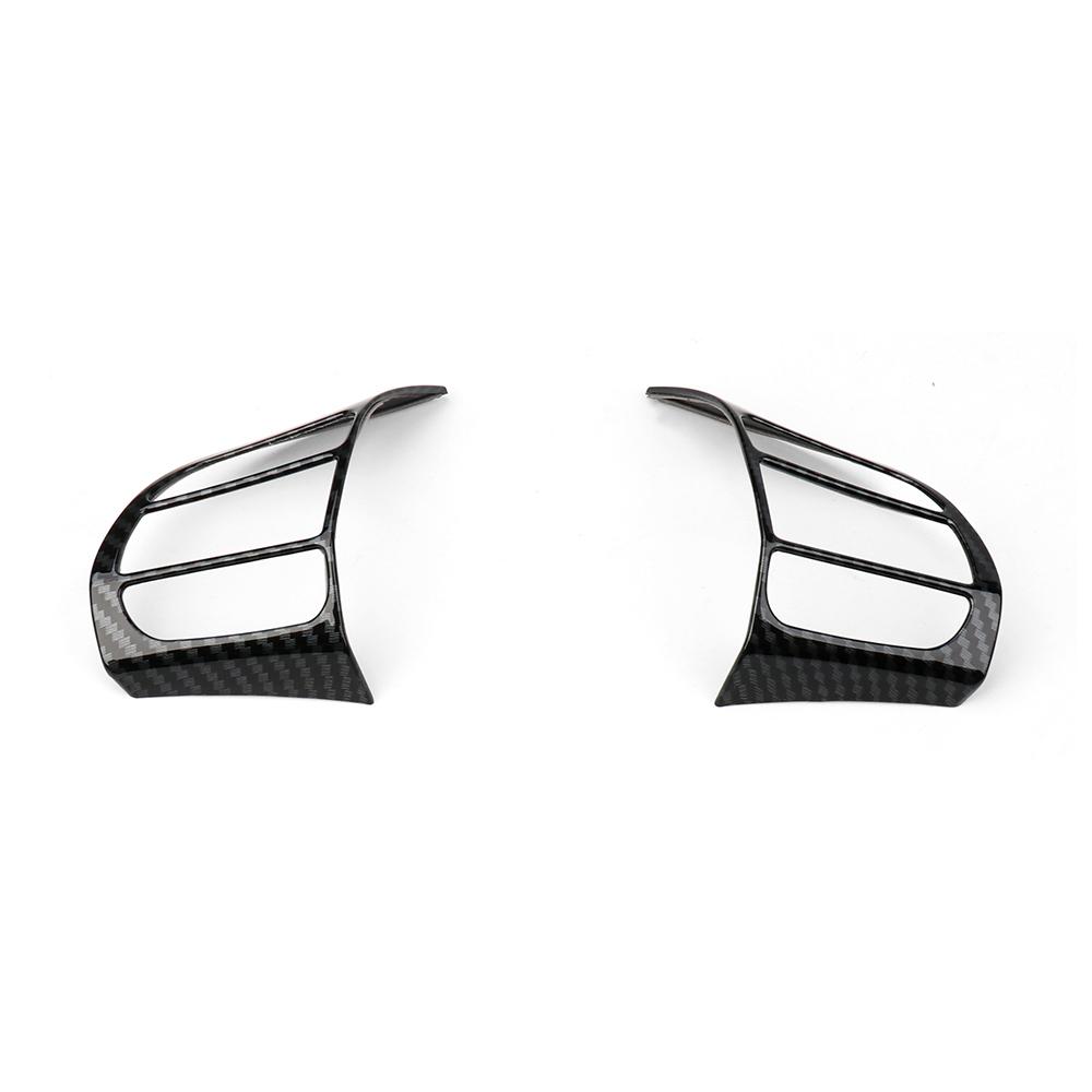 2PCS Carbon Fiber Steering Wheel Button Cover Trim For Hyundai I30 2017-2025/Veloster 2019-2022 LHD/RHD Car Interior Accessories