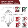 6QT Stainless Steel Wire Whip for KitchenAid Vertical Mixer