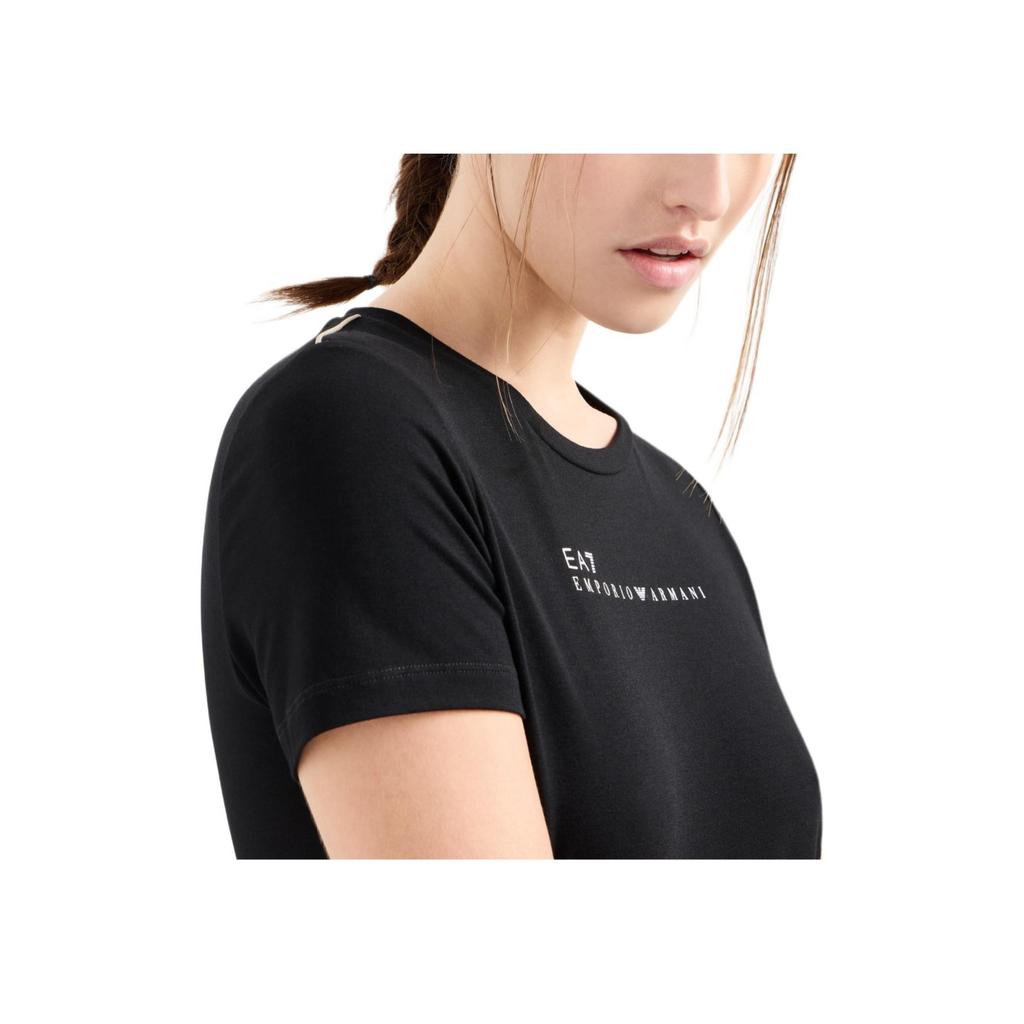 Emporio Armani EA7 SS25 Short Sleeve Logo Print Crew Neck Regular T-Shirt Women tops Black 7W000274-AF12945-UC001
