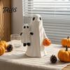 Handcrafted Ghost Statues Halloween Resin Figurines, Cute Spooky Statue for Garden Farmhouse Bookshelf Tabletop, Fall Home Decoration Decorations