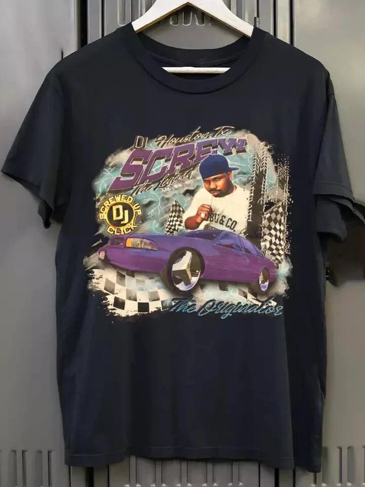 

DJ Screw Screwed Up Click Short Sleeve Black All Size Gift 100% Cotton T-shirt Mens Tees Top 4XL