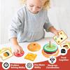 Montessori Wooden Burger Stacking Toys For Toddler Kids Preschool Learning Educational Toys Fine Motor Skill Kitchen Toys Gift