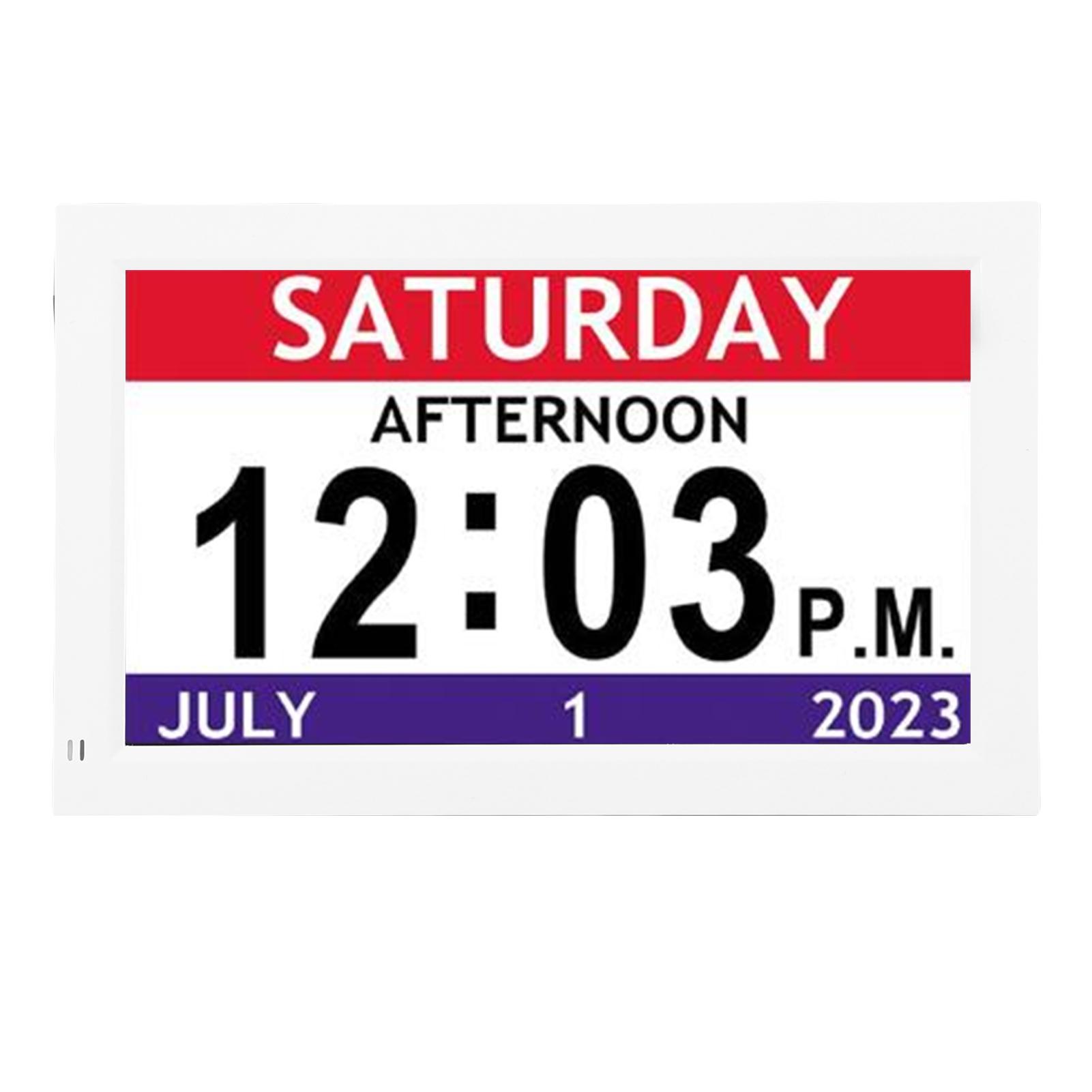 

7-дюймовые цифровые часы с днем и большим дисплеем даты, цифровой календарь, будильник, день, часы с 12