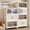 Foldable Multi-Layer Plastic Storage Cabinet - Dustproof Organizer for Toys, Snacks, and Miscellaneous Items