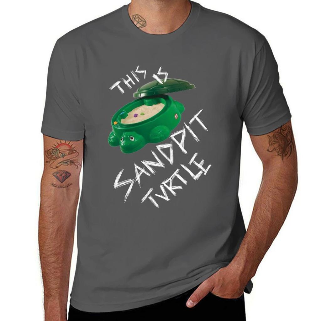 This Is Sandpit Turtle Bmth Meme White On Black Tshirt Basic Breathable Solid Color Tshirt