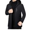 Mens Winter Hooded Down Jacket With White Duck 100% Fill Power 650 Warm Casual Business Style