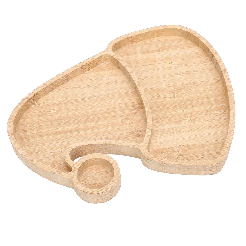 Santa Hat Serving Tray Wooden Dish Platter for Dessert Nuts Storage Holiday Decoration