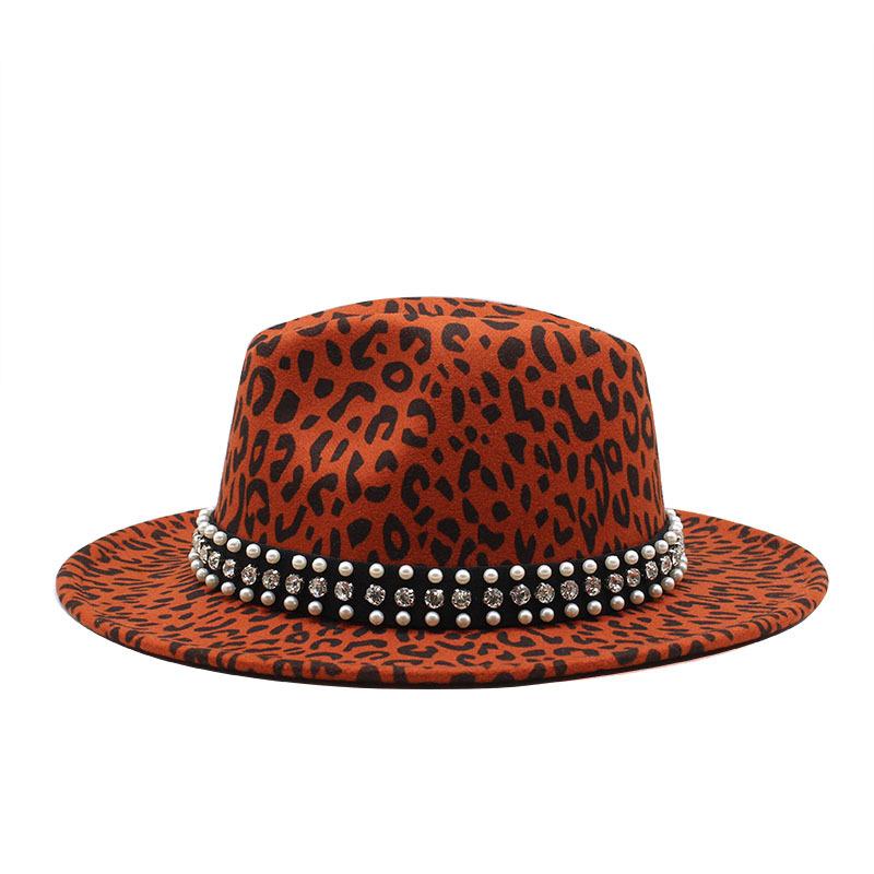 Leopard Print Black Woolen Top Hat Jazz Hat Children