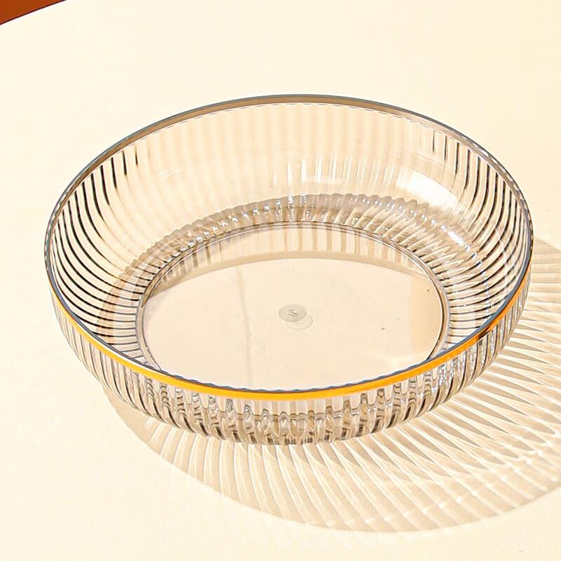 Qianxing Gold Rim Plastic Snack & Fruit Serving Tray