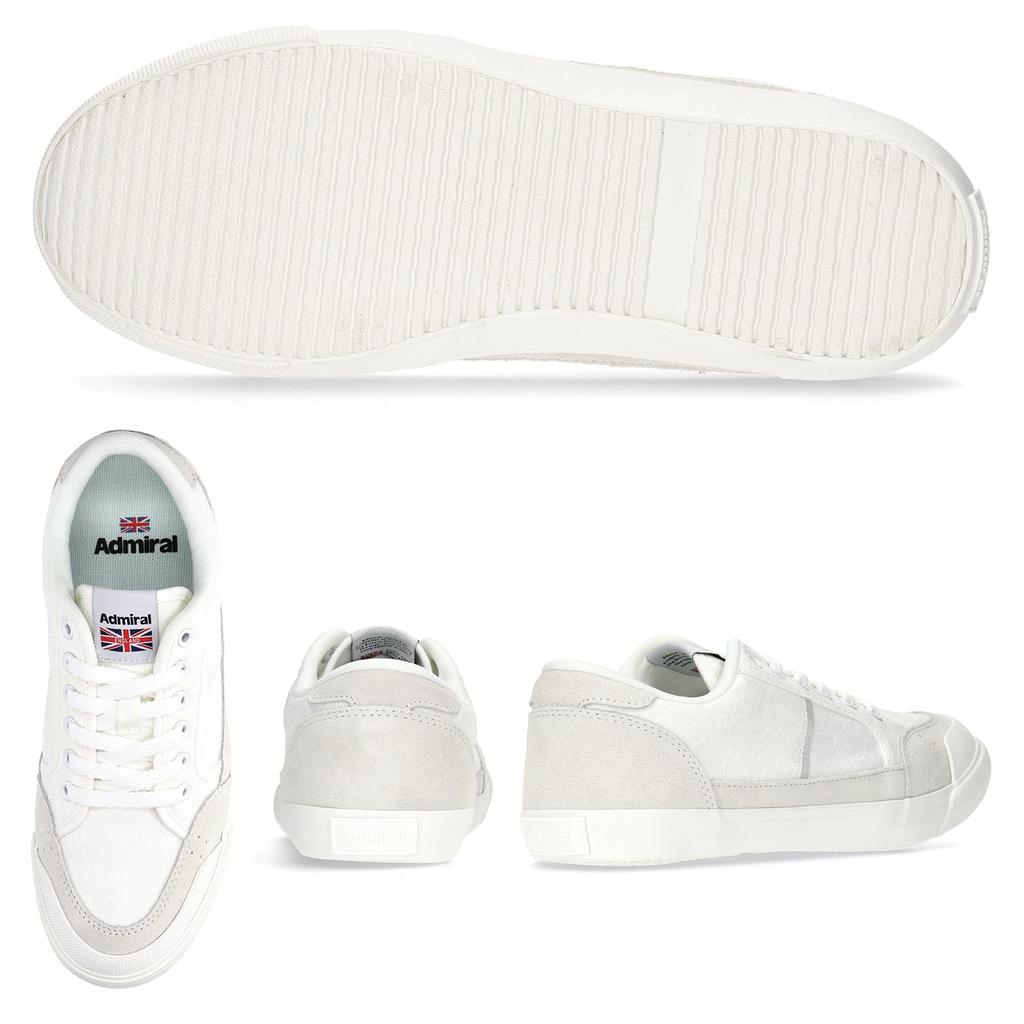 Admiral INOMER F AD607 Size (Inomer Flower) Sneakers, Unisex, White/White, 28.0cm